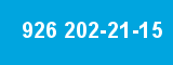 926 202-21-15 926 202-21-15